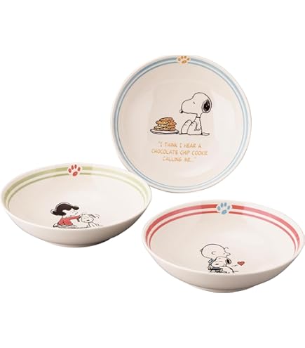 Amazon｜「 PEANUTS (ピーナッツ)」 スヌーピー サラダボウル 深皿 4枚