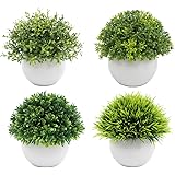 AOKKR 観葉植物 フェイクグリーン まあるい ミニ 鉢植え 4個セット 造花 人工植物 インテリア テーブル 玄関 窓側 リビング 棚 オフィス 飾り 葉っぱ 母の日 父の日 ギフト高さ12cm