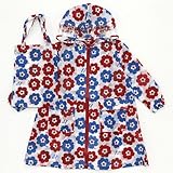 キッズフォーレ Kids Foret レインコート 手提げ袋付き 花 ホワイト×レッド (M(110cm))