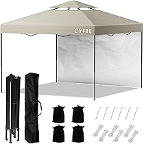CYFIE タープテント 3x3m サイドシート1枚付属 風抜けベンチレーション Amazon | CYFIE タープテント 3x3m サイドシート1枚付属 風抜け