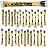 Cyalume SnapLight Yellow Light Sticks - 6 Inch Industrial Grade, High Intensity Glow Sticks with 12 
