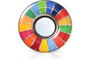Aoouik sdgs バッジ マグネット 25mm 国連 sdgs バッチ sdgs ピンバッジ エスディージーズバッジ 2030持続可能な発展に向け （表面が丸み 銀色）