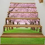 funlife wall stickers階段ステッカーSakuraパターンデカールリビングルーム、廊下に、子供部屋6 Pieces fs014