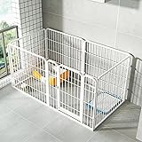 ペットサークル 室内 犬 ゲージ 小型犬 ペットゲージ 中型犬 ペットサークル 室内 犬 サークル ペットフェンス ペットケージ 犬 ゲージ 小型犬および中型犬用 スチール製 室内外兼用 DIY 接続式 簡単組み立て 工具不要 犬 白 120cm*60cm*60cm