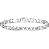 Esbbela Tennis Bracelet for Women Colorful Cubic Zirconia 3-6mm Artificial Diamond Tenni Bracelet Rainbow Bracelet 14K Gold