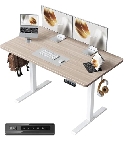 Amazon | FEZIBO 昇降デスク 電動昇降 幅120cm x 奥行き60cm 昇降式