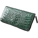 [ゴダン] シングルラウンドファスナー カイマンクロコダイル長財布 ヘッドレザー spcw8005cp/DarkGreen ダークグリーン 深緑