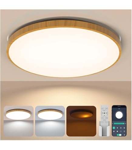 Amazon.co.jp : 46W LEDシーリングライト木目10-12畳 5060lm 11段階調