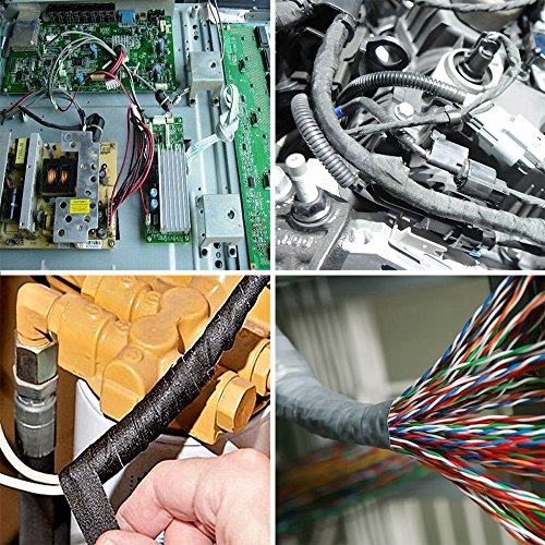 Tuloka 30mアセテート粘着テープ 温度範囲 40 250 難燃布テープ 電線の絶縁保護補修用 家電製品の配線固定結束用 車の内装用 黒 文具百貨