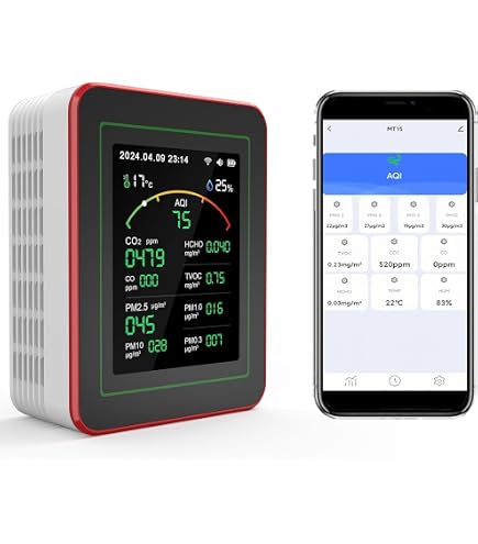 Amazon.co.jp: Rhinozix Tuya 空気質モニター ポータブル スマート空気