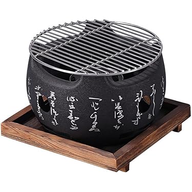 新品未使用】串焼きコンロ（大）炭焼きグリル 七輪 陶器 萬古焼 黒