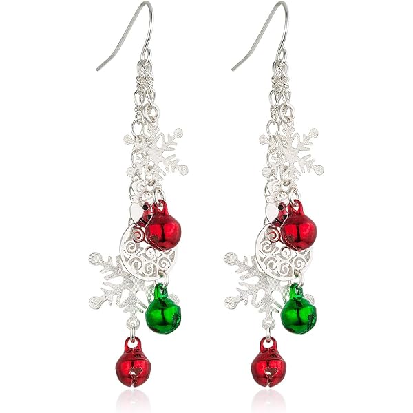 Christmas Earrings For Women - Tree, Snowflake, Santa Dangle & Threader Earrings Set - View #5