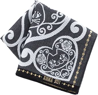 Anna Sui アナスイ ネコ ボーダー ハンカチ ブラック 婦人 先染め ハンカチ 50cm Anna Sui 0001 03 ハンカチ バンダナ 通販