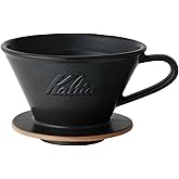 カリタ Kalita コーヒー ドリッパー 美濃焼 保温性が高い 陶器2~4人用 DACHI & Kalita MI185 サンドブラック #02107 ウェーブシリーズ 日本製 ドリップ 器具 二人用 四人用 2杯用 4杯用 磁器 おしゃれ アウト