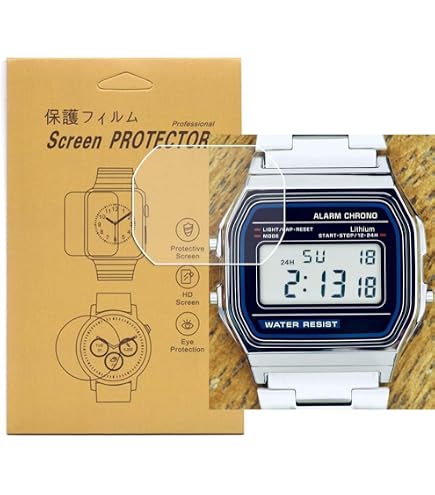 Amazon.co.jp: 【4枚入り】For CASIO A168WA-1A2WJR 保護フィルム3D 