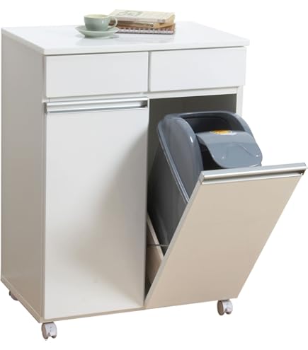 Amazon｜クロシオ スライド棚付きダストボックス2D 幅55 ホワイト