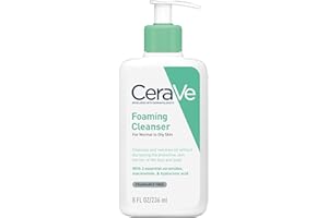 CeraVe Foaming Cleanser Gel Face Wash 236ml, Oil Control For Normal to Oily Skin, Removes Oil & Protects Skin Barrier, For Face + Body, Niacinamide + Ceramides, Fragrance Free