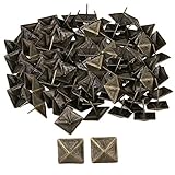 BQLZR 30 x 30 mmブロンズアンティーク正方形Upholstery Nails Tackピラミッドスタッドビンテージ家具パックof 100