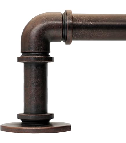 Decopolitan Industrial Double Curtain Rod Set - Dark Bronze, 72 To 144 Inches, For Blackout Curtains - View #12