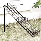 アンティーク風 フラワースタンド3段ポッドタイプ (完成品/折畳式) ブラック【BP002420】