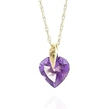 Galaxy Gold GG 14Kソリッドゴールドネックレス 天然アメジスト付き, 金属, アメシスト,