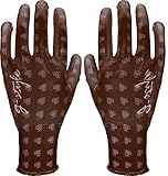 g-style 【ガーデニング用手袋】 PUキュート (リーフ柄) ブラウン M 10双セット