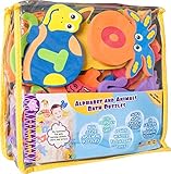 Educational Bath Toys for Toddlers by BABY LOOVI - Alphabet 26 Puzzles Letters and Animals for Bath-
