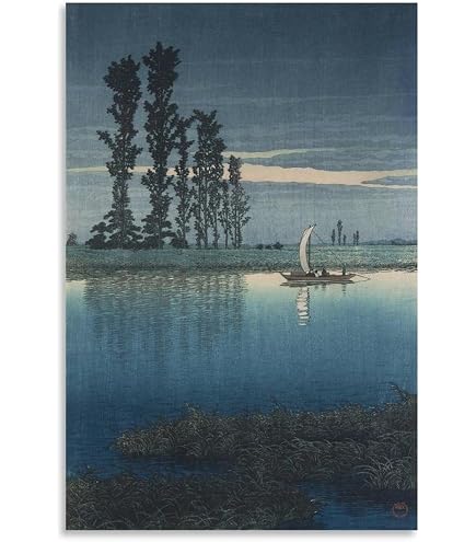 Amazon.co.jp: ROSSOGRAFICO 川瀬巴水 ポスター 土浦の朝 版画集 日本