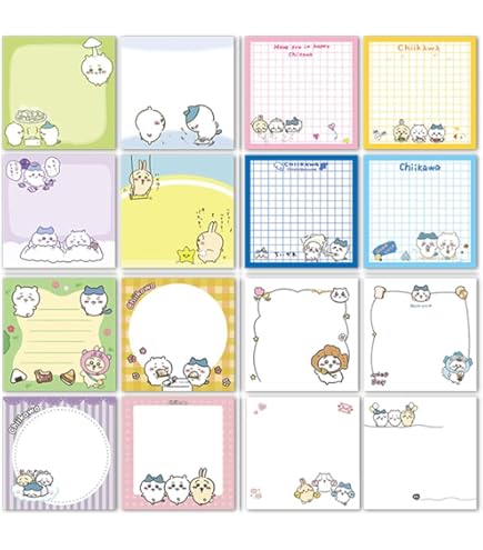 Amazon.co.jp: ちいかわ 付箋 メモ 16冊×20枚 ハチワレ うさぎ
