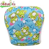 OHBABYKA One Size Washable Reusable Baby Swim Diaper Pants To Fit for 0-3Yr, Love frogs by OHBABYKA