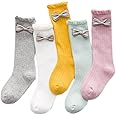 [サンスマイル] 可愛い キッズ ソックス 子供 靴下 女の子 ハイソックス ガールズ 2WAY お姫様 リボン 蝶結び ジュニア 5足 セット 白 発表会 無地