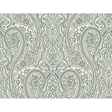 York Wallcoverings NY4988SMP Nautical Living Paisley Wallpaper Memo Sample, 8-Inch x 10-Inch, White,