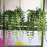 Kicode 人工植物 ウォールデコレーション つる植物の葉をぶら下げ屋外Atificialフェイク