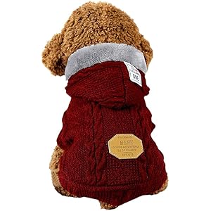 SLNKS犬服 ペット服 セーター 秋冬用 ドッグウェア コート 小中型犬 防寒 厚い 犬猫用 お散歩お出かけ服 可愛い…