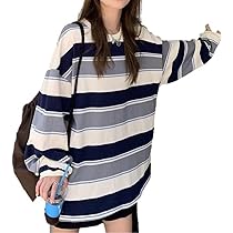 Amazon | [Nestkanina] ボーダー柄 ロンT ゆる 長袖 ビッグ