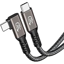 Amazon.co.jp: Thunderbolt 4 ケーブル (1.5m, L字, ガン色