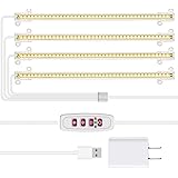 BOFAC 植物育成ライト LED育成ライト 168個LED 1セット4本 フルスペクトル 植物ライト 5段階調光 タイミング 水耕栽培ライト 省エネ 長寿命 アダプター付き 室内栽培 家庭菜園 園芸用品
