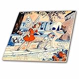 3drose Scenes from the Pastマジックランタン – ヴィンテージ子供用ブックAdventures ofバタフライ女の子と友人 – タイル 8-Inch-Ceramic ct_2