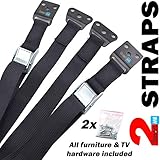 SmartMe TV & Furniture Anti-Tip Straps - Only Metal Parts - Durable, Heavy Duty Child Safety Furnitu