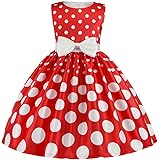 Amazon Feiscat レトロ ワンピース ロカビリー 女の子 夏服 スイング スカート ロカビリードレス ワンピース ヘプバーン ドレス 子供 夏服 女の子 ガールズ ハイウエスト スカート キッズドレス 洋服 ワンピース チュニック 通販