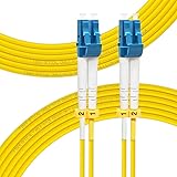 FLYPROFiber 15M OS2 LC-LC 光ファイバーケーブル 宅内光配線コード 光ケーブル 長さ0.2m-50m シングルモードデュプレックス 9/125um 10GB SMF LSZHジャケット(15メートル イエロー)