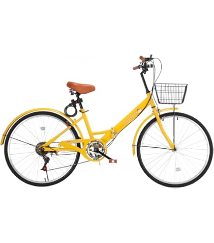 Amazon | ママチャリ 折りたたみ自転車 24インチ7段変速ミニベロ カゴ