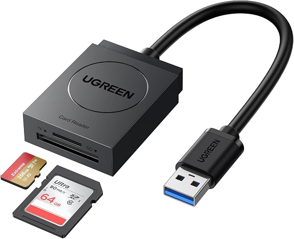 UGREEN カードリーダー USB 3.0 高速 SD TF カードリーダライタ 2スロットカード同時読み書き可能 - 1