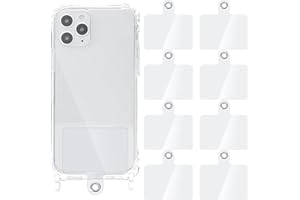 [Odejaa] スマホ ホルダーシート 8枚入 ストッパー 透明 落下防止 首掛け 斜め 肩掛け 首かけ ショルダー ネックストラップ 携帯ストラップ iphone android (トランスペアレント)