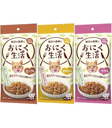 Amazon | アイシア おさかな生活 180g（60g×3袋）キャットフード 7種×2