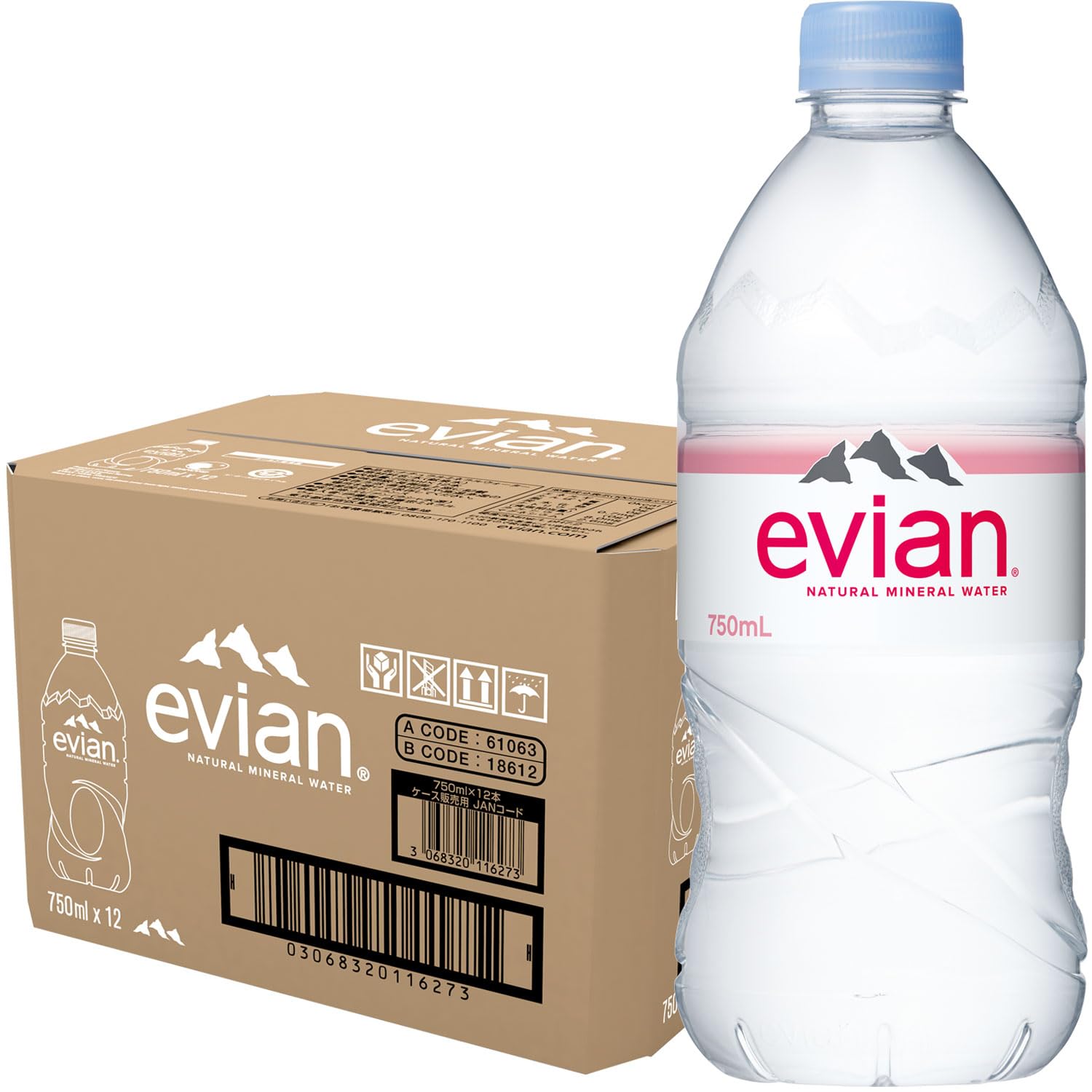 【45%OFF】【933円（定期便886円）】 伊藤園 evian 硬水 ミネラルウォーター 750ml×12本