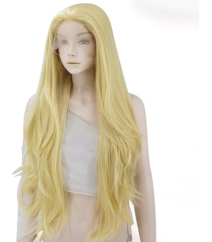 ブロンド VOCOSTE レースフロントウィッグ 女の子 日常使用 耐熱ロングストレートヘアウィッグ 24