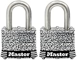 Master Lock Padlock Laminated Stainless Steel Lock 1-9/16 in. Wide 3SST (Pack of 2-Keyed Alike) [並行輸