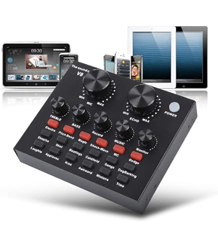 Amazon.co.jp: V8ライブサウンドカード、オーディオミキサーUSB外部