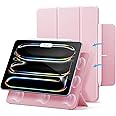 ESR iPad Pro 11" Case for M4 (2024 5th Generation) Strong Magnetic Suction Slim Trifold Stand Case for Pencil Pro/USB-C Full Durable Protection Rebound Series Pink